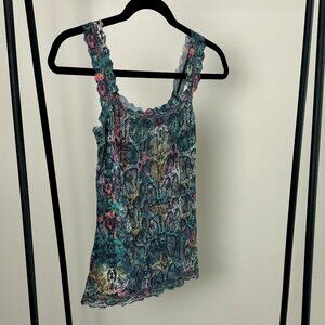 Vintage Hanky Panky Sheer Camisole Colorful Snakeskin